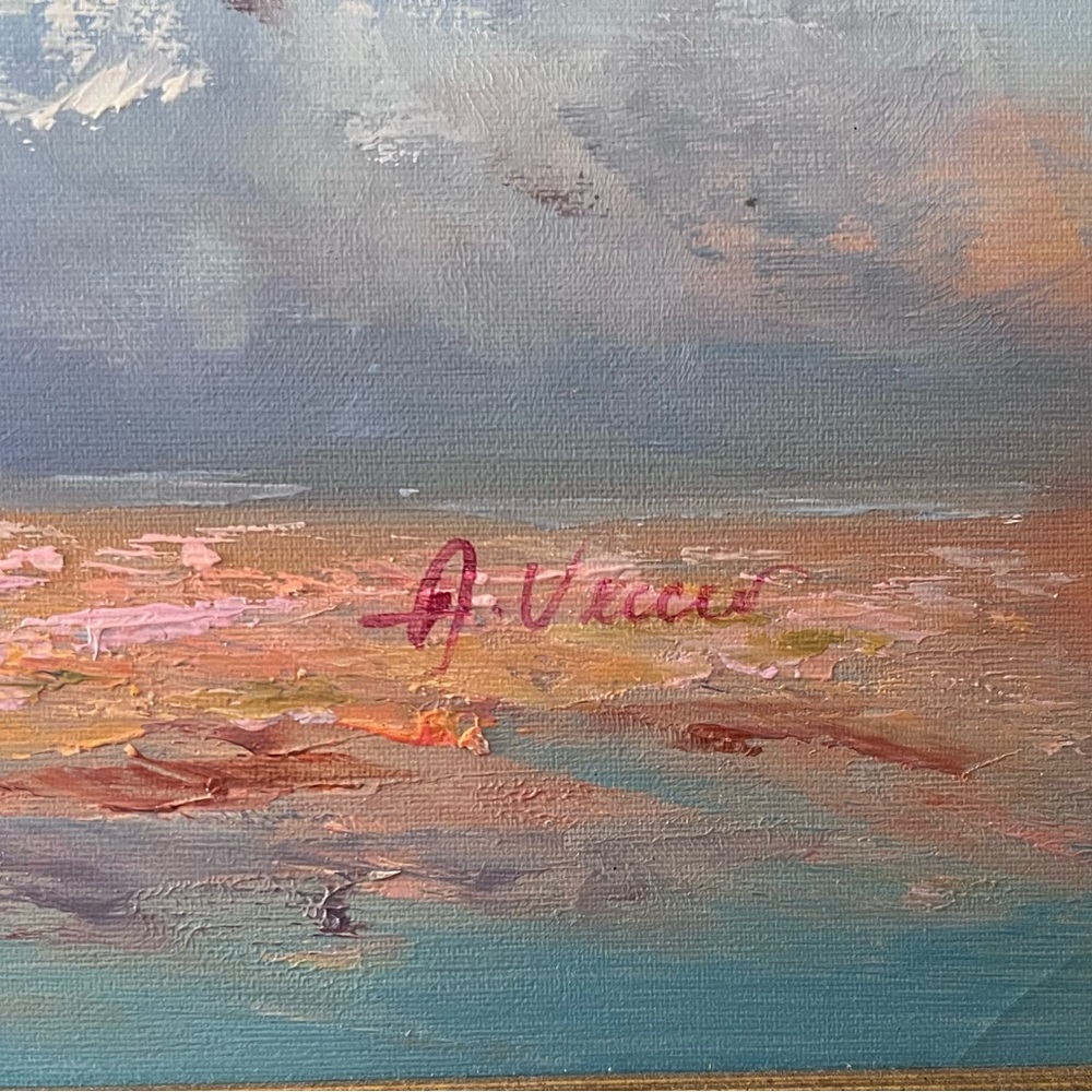 ANTHONY VECCHIO HORSE RACING OIL ON CANVAS - Picture 5 of 8